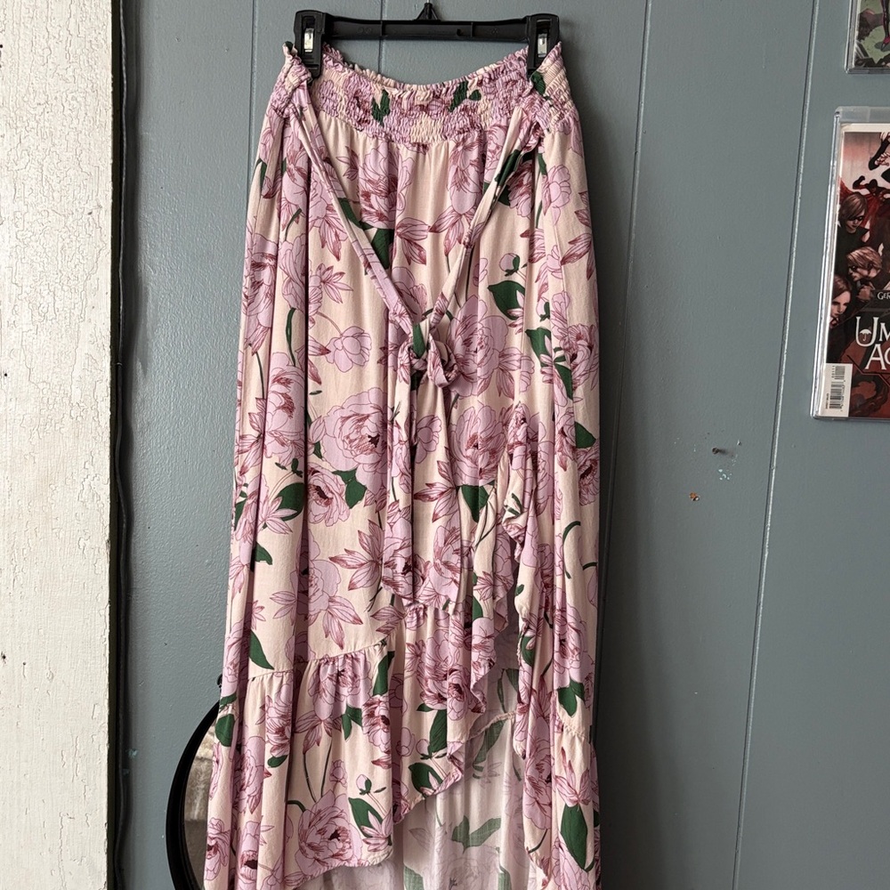 Lost + Wander High Low Hawaiian Rose Skirt